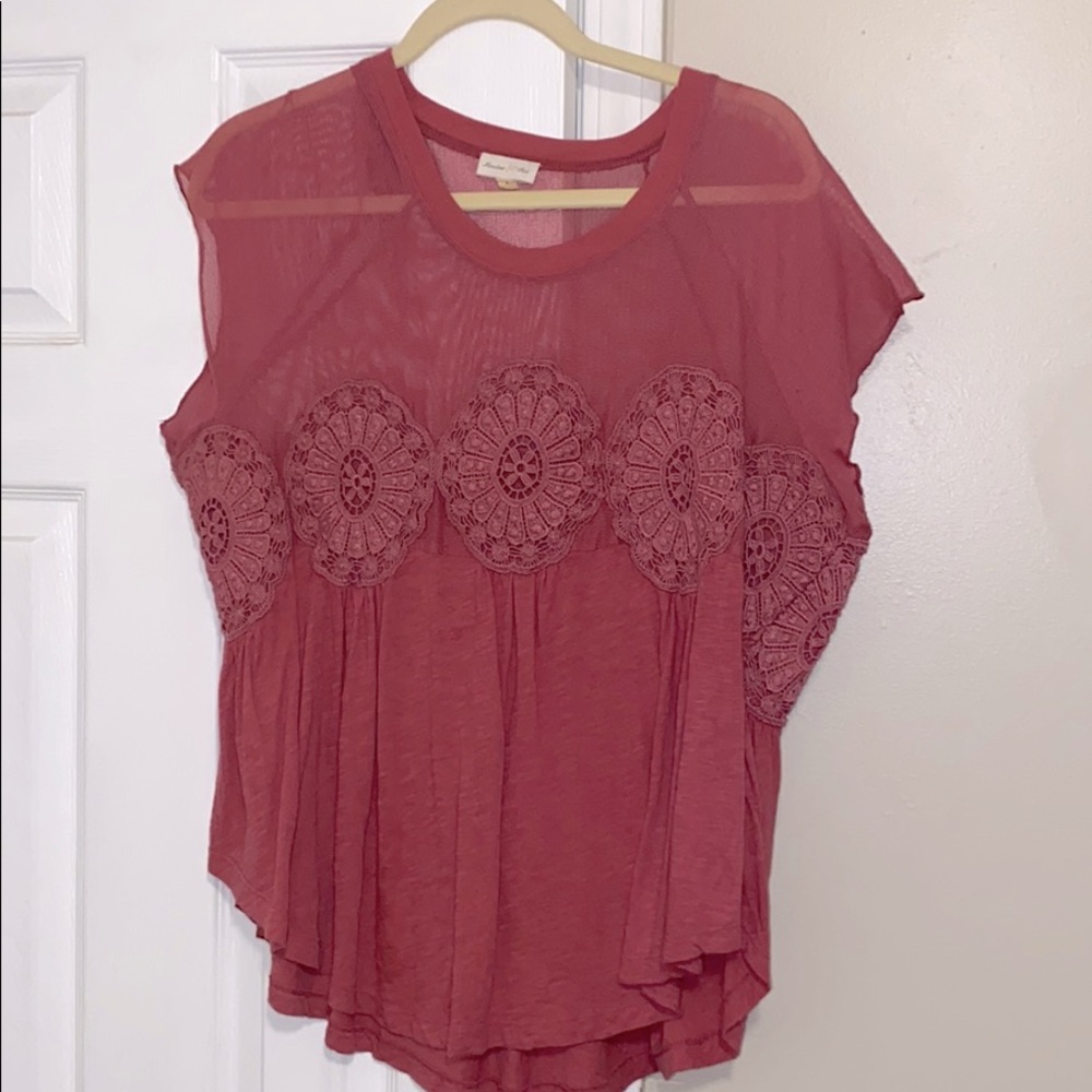 Flowy, dark pink shirt